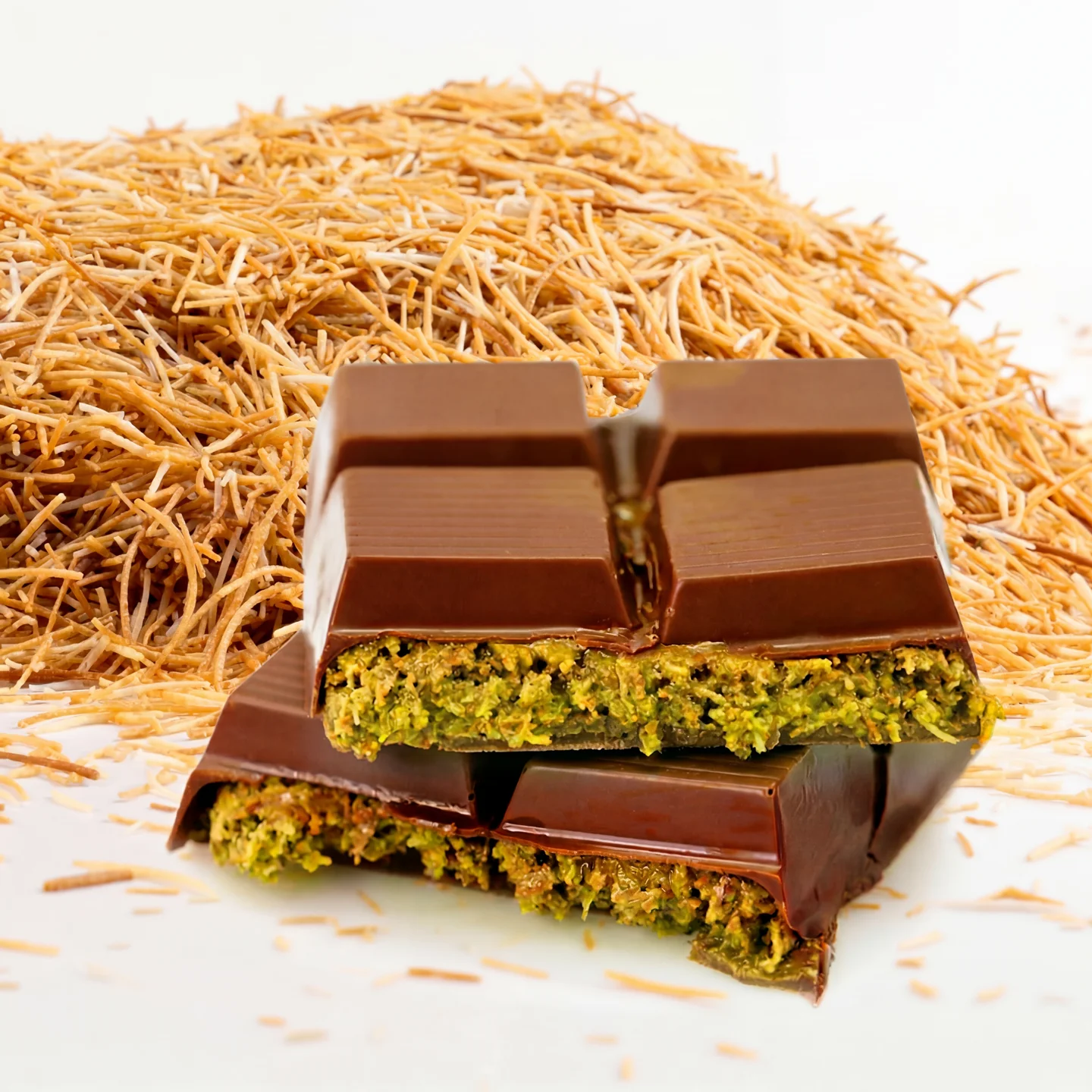 dubai-chocolate-kadayif Dubai-style chocolate bar filled with roasted kadayıf