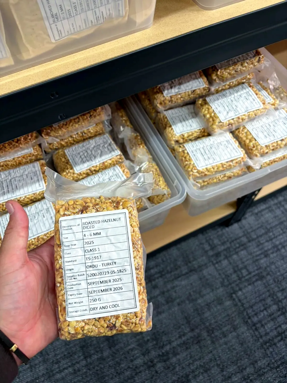 Certified Samples for our hazelnut varieties