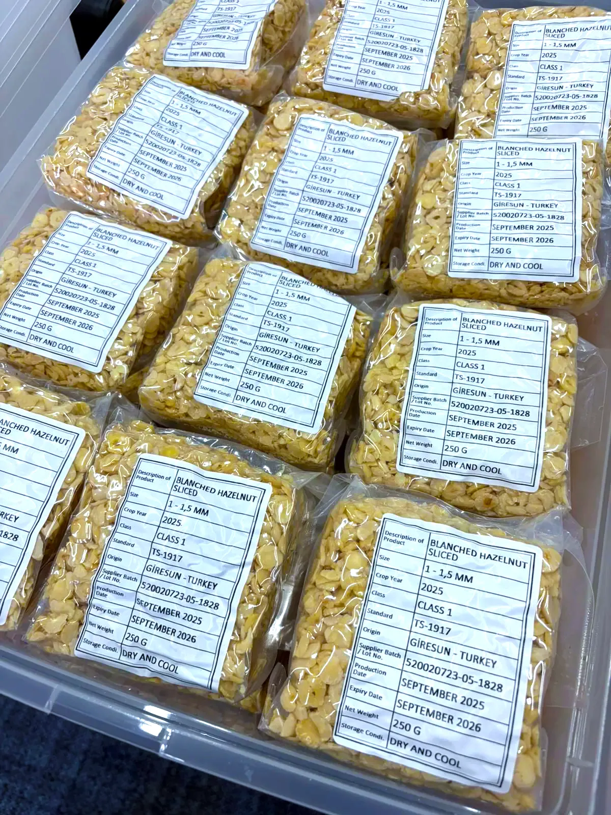 Samples for our hazelnut varieties
